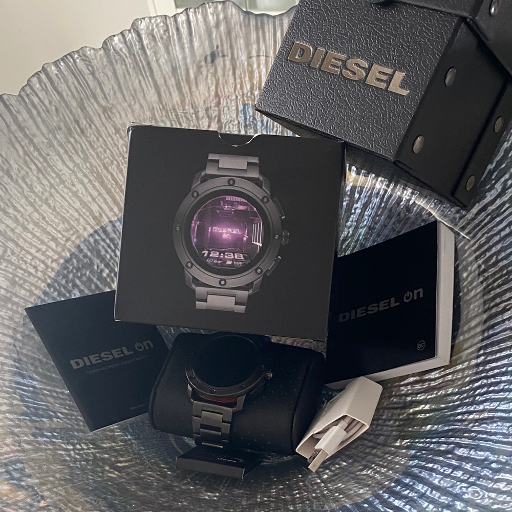 Diesel On Smartwatch with Black and Gray Accents